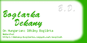boglarka dekany business card